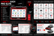 Charger l'image dans la galerie, LAUNCH X-431 PRO Elite 8" – Valise Diagnostic Multimarque Professionnelle | Codage ECU & Tests Bidirectionnels | 2 Ans de Mises à Jour